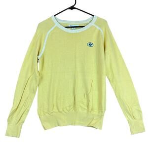 Cutter Buck Mens Sweater Yellow Green Bay Packers Crew Neck Athletic Large